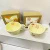 Tasses Tasses en céramique tasses à café pincé à la main fleur irrégulière lait tasse à thé Ins Style coréen avoine petit déjeuner tasse Drinkware cuisine 230906
