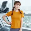 アクティブシャツの女性Tシャツサマーヨガは、ゆるいOネックスポーツトレーニング短袖の屋外プロフェッショナルランニングフィットネスを履く