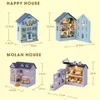 Doll House Accessories DIY Mini Wooden Dollhouse مع أثاث دمية خفيفة البيت Casa مصغرة عناصر Maison Children Girl Boy for Toys Hidaid Hilmts 230905