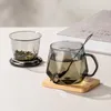 Bicchieri da vino Bicchiere da latte Tazza da caffè Tazza resistente al calore e di bell'aspetto Ufficio avanzato Birra giapponese Succo di tè con coperchio Cucchiaio Gif