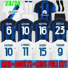 Lukaku Soccer Jerseys Barella Correa Inters Milan Giroud Ibrahimovic Lautaro Milans Theo Brahim 23 24フットボールシャツ2023 2024ユニフォームメンキッズキットセット