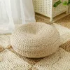 Cushion/Decorative Pillow Japanese Style Tatami Cushion Handcrafted Knitted Straw Flat Seat Cushion Sofa Throw Pillow Floor Cushion Meditation Round Mat 230905