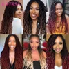 Echt haar Bulks 18 inch Krullend Faux Locs Gehaakt haar 1 - 6 pakjes Golvend Faux Dreadlocks Vlechthaar Synthetische Faux Locs extensions de cheveux 230906