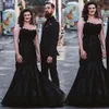 Wedding Dresses Black Bridal Gowns Mermaid Formal Trumpet Sweetheart Sleeveless Lace Applique Zipper Lace Up New Custom Plus Size