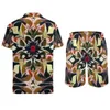 Men's Tracksuits Beauty Baroque Men Sets Abstract Floral Casual Shorts Beach Shirt Set Summer Trendy Graphic Suit Short Sleeves Plus Size