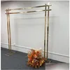 Party Decoration Wedding Arch Shniny Gold Props Double Pole Square Flower Stand Outdoor Frame Shelf Backdrop Decor Drop Delivery Hom Dh9Ci