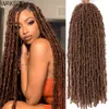 Human Hair Bulks 14 18 24 Inch Goddess Butterfly Locs Crochet Hair Ginger Burgundy Blonde Dreadlocks Butterfly Faux Soft Locs Crochet Hair Braids 230906