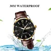 Armbandsur Poedagar Mens Watches Top Brand Luxury Fashion High Quality Leather Quartz Watch Waterproof Luminous Week Date Man Wristwatch 230905