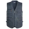Men's Vests Summer Casual Sleeveless Vest Men Multi Pocket Cotton Waistcoat Cargo Military Jacket Coat Plus Size