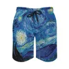 Mäns shorts abstrakt galaxbräda sommaren Vincent Van Gogh Starry Night Casual Short Pants Bekväma design Simstammar