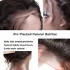 Tum rak spetsfront peruk för kvinnor brasiliansk frontal 13x4 HD transparent mänskliga hår peruker - naturligt snygga hårfäste med babyhår