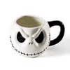 Muggar 600 ml Personlig anpassad kreativ modellering Mug Halloween Skull Cup med handtag Lidless Ceramic Cup Funny Water Cup Mocha Cup 230905