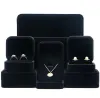 Luxury Velvet Jewelry Box For Ring Armband Halsband örhängen Presentförpackningar Vit svart röd rosa färg Tillgänglig Hiphop smycken ZZ