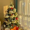 Kerstversiering 26 cm 10 yards goudzilver kerstbloemenkrans gaas doe-het-zelf kerstboom lint decoratie bruiloft kerstcadeaupapier lint 230905