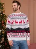 Pulls pour hommes 2023 Europe et Amérique Noël Automne Hiver Couple Robe Femme Elk Jacquard Pull à manches longues