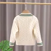 Pullover Kids Girls Sweaters Baby Boy Bear Patern Knitted Cardigan Autumn Winter Cotton Patchwork Top Children s Spring Coat Clothes 230906