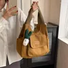 Duffel Bags Women Canvas Shoulder Bag 2023 Summer Purses and Handbag With Pendent Multi Pocket Hobo Tote stor kapacitet underarm