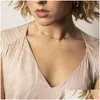 Chokers Gold Farbe Büroklammer Lick Kette Choker Halskette für Frauen Link Hochzeit Geburtstag Schmuck 15 16 17 Zoll Drop Lieferung Neckl Dhro1