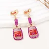 Dangle Earrings Juran 2023 Luxury Design Statementメタルラインストーンワインボトルウォッカ女性ファッションカクテルジュエリーギフト