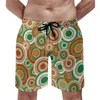 Herenshorts Retro jaren '70 Cirkels Gym Patroon Strand Korte Broek Mannelijke Ontwerp Sport Comfortabele Trunks Cadeau-idee