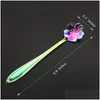 Spoons Rainbow Stainless Steel Tableware Creative Flower Spoon Mini Stirring Ice Cream Sugar Coffee Mixing Drop Delivery Home Garden Otrer