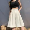 Kobiety Pants Women 2023 Summer Solid Ice Silk High talia Suit Lose Quarter Spodni dla