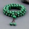 Strang Grüne Naturstein Halskette Retro Malachit Wickelarmbänder Energie Handgemacht 80 Mala Perlen Klassisch Für Männer Frauen Schmuck