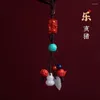 سلاسل المفاتيح Cinnabar Zodiac Jade Car Key Ring قلادة للرجال والنساء