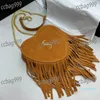 2023- Ladies Mini Suede Shoulder Bag Color Classic Crossbody Designer Bag Gold Hardware Fanny Pack Retro Coin Purse Multi Pocket Luxury Handbag Pochette 19CM