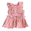 Dog Apparel Wrinkle-free Sweet Teddy Small Bowknot Pocket Dress For Daily Wear