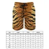 Men's Shorts Tiger Skin Gym Summer Modern Animal Print Casual Beach Short Pants Sports Surf Quick Drying Design Trunks