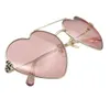 Luxury designer Sunglasses for women Frameless Heart shape Pink Black high quality top version With box