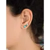 Boucles d'oreilles pendantes élégantes bohémien, Unique, Turquoise naturel, grimpeur d'oreille