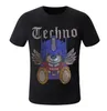 S-6XL Anime T-shirt men Graphic Rhinestones High Quality Summer Fashion Hot drill T-Shirts streetwear Men's Clothing gf