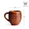 Gobelets en bois gros ventre tasses à la main Jujube manche en bois bière thé café lait tasse d'eau cuisine Bar Drinkware pour 1 PC