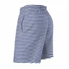 Mäns shorts Summer Board Navy Blue and White Line Sportswear Stripe Mönster Korta byxor Casual Quick Dry Swim Trunks Plus Size