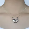 Pendant Necklaces S925 Silver Chain Magnet Lover Necklace Stainless Steel Metal Charms Gift Crystal Jewelry Pair Heart Couple Pendants