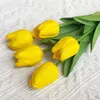 Flores decorativas 5 piezas de tulipanes artificiales, tulipán falso, flor de espuma de PE para el día de la madre, ramo de boda, arreglo floral, decoración de la mesa del hogar