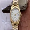 N V7 Slutlig version 40mm White Grid Dial 228238 228235 President DayDate Luxury 18K Gold Herr Means Mechanical Watches Cal 3255 Automatic293U