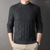 Men's Sweaters 2023 Autumn And Winter Sweater Square Checkerboard Jacquard Bottom Shirt Simple Fashionable Casual O-Neck Pullover