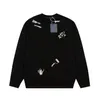 Дизайнерский свитер LouesVu Свитер с принтом на груди и круглым вырезом, модный пуловер, свободная уличная мужская и женская футболка с геометрическим узором