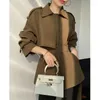 Women's Trench Coats Trendy Autumn Collection: Short Coat - Fashionable Korean Style Perfect for Petite Ladies