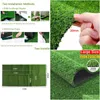 Flores decorativas grinaldas artificiais musgo gramado simation turf parede planta verde diy grama casamento mini jardim micro eco garrafa deco dhtvb