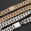 Kedjor 25mm Miami Cuban Chain Bling Out Zircon Thick and Heavy Link Halsband Hip Hop Rock smycken