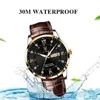 Horloges POEDAGAR Heren Horloges Luxe Leer Waterdicht Lichtgevende Week Datum Business Quartz Mannelijke Relogio Masculino 230905