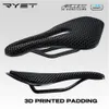 Selles de vélo Ryet fibre de carbone 3D imprimé selle de vélo ultraléger creux confortable respirant vtt montagne route vélo siège pièces de vélo 230906