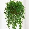 Decorative Flowers Artificial Plant Eucalyptus Rattan For Home Wall Hanging Green Leaves Ivy Wedding Party Background Christmas Decor