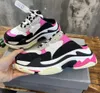 Triple S Mule Sneaker Designer Dames Heren Casual Schoenen Luxe lederen sneakers Zwart Wit Roze Leer Dubbel schuim Mesh Nylon Sneakers Schoenen