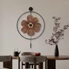 Wall Clocks Living Room Background Clock Household Hallway Watches Luxury Hanging Painting Flower Ornament Home Decoration 50/60cm