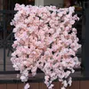装飾的な花の花輪180cm人工サクラ花ヴァインウェディングガーデンローズアーチホームパーティーデコレーションクリスマスブライダルフェイクシルクスクラップブック植物230906